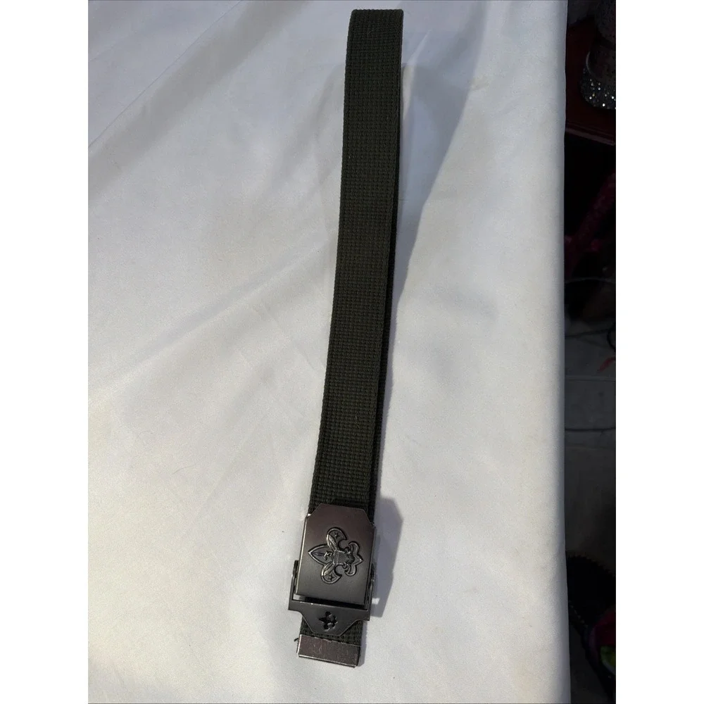 Boy Scouts America Adjustable Web Belt BSA Logo Buckle‎ Green 523